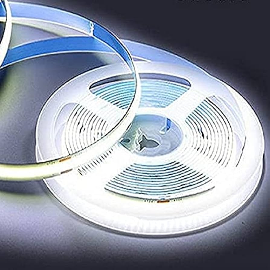 LEDテープライト COB発光 明るい 両面テープ 切断可能 昼白色 10M 超光量! 12v COB 面発光 LED テープライト 1m巻き 極薄2mm 白